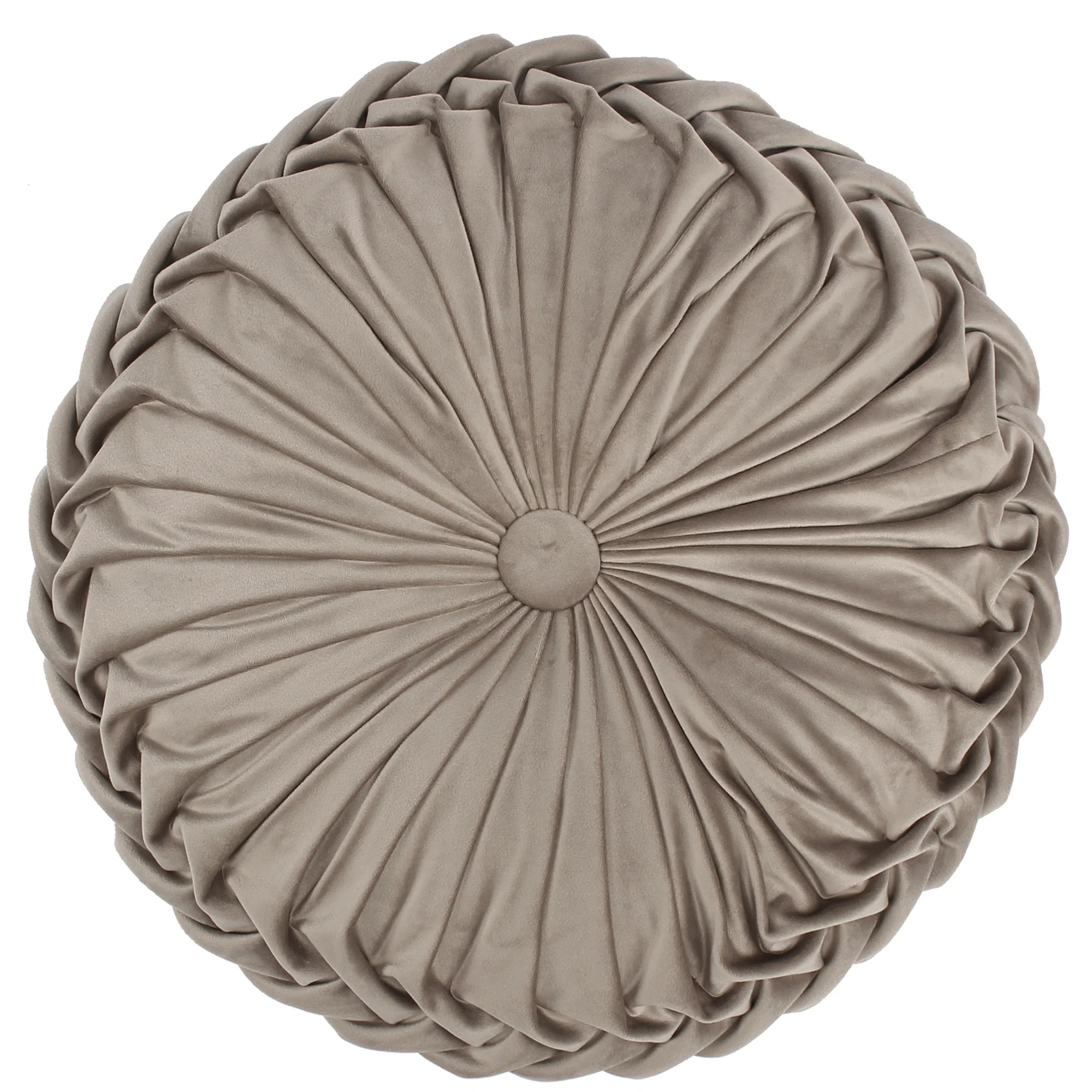 Pisa Taupe Velvet Round Pillow - Round | Levtex Home