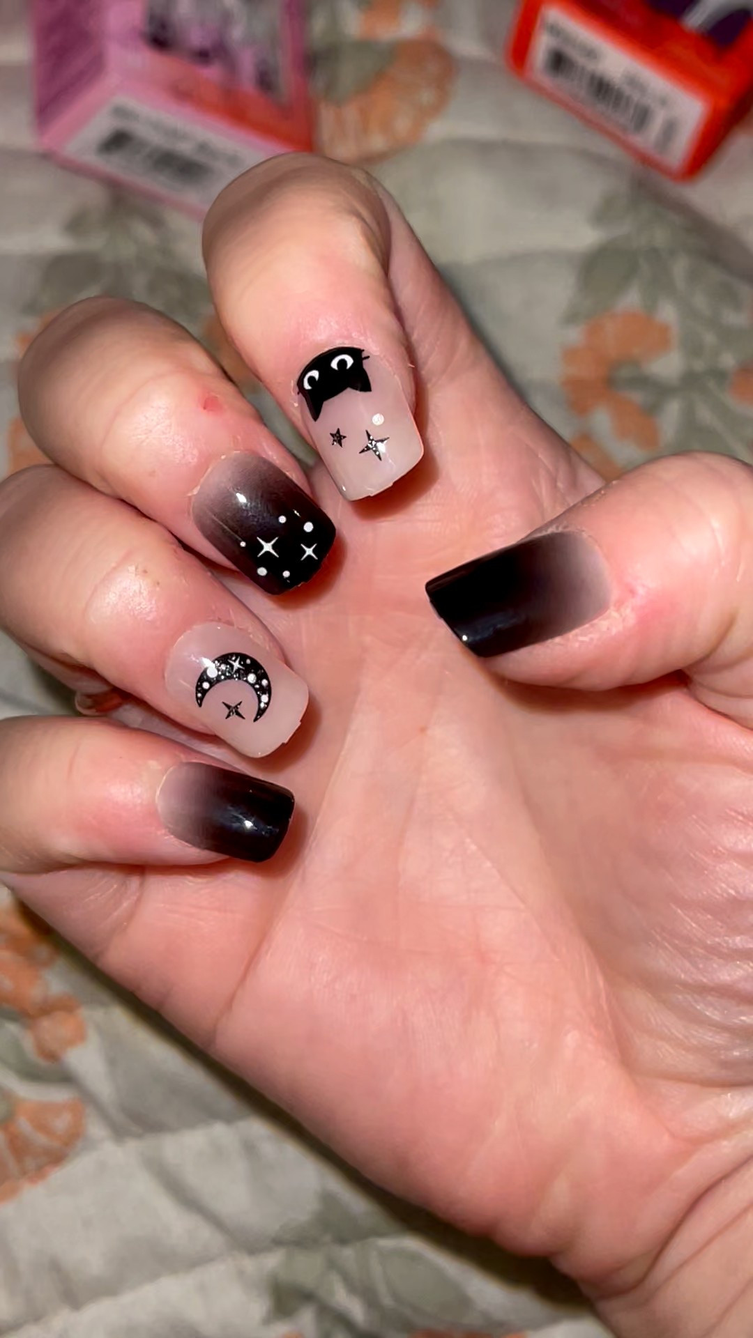 The cutest Halloween nails for so cheap! 🎃🐈‍⬛👻