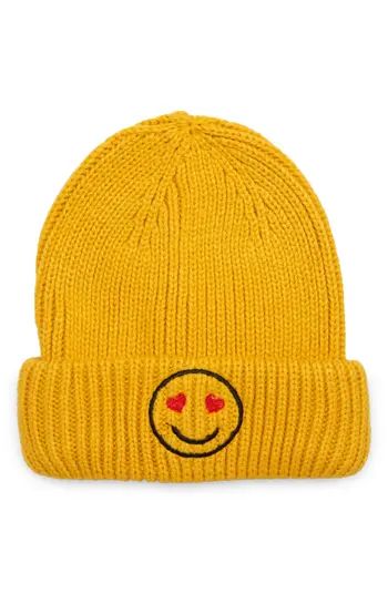 Kids' Embroidered Smiley Face Beanie | Nordstrom