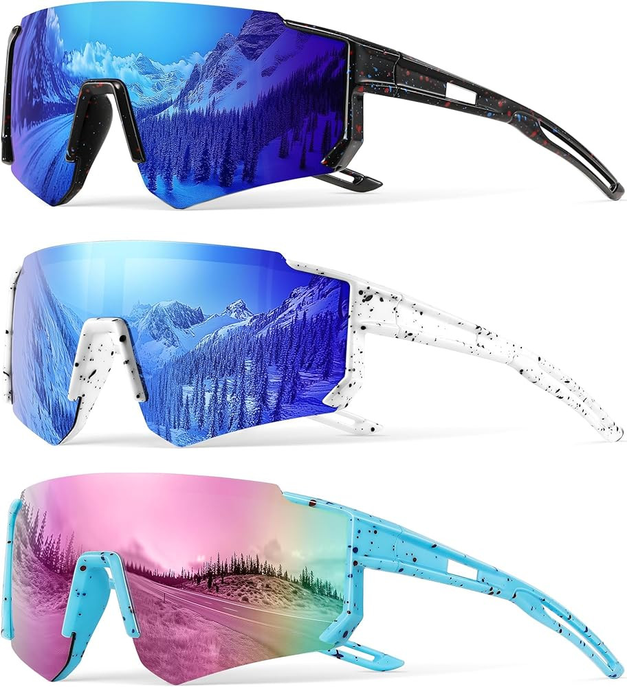 3PACK Kids Sunglasses Youth Baseball Sunglasses for Boys Girls Age 4-12,Softball Sports Cycling G... | Amazon (US)