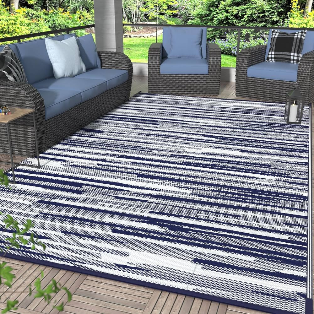 GENIMO Outdoor Rug for Patio Clearance, 5'x8' Waterproof Camping Mat, Reversible Plastic Straw Ru... | Amazon (US)