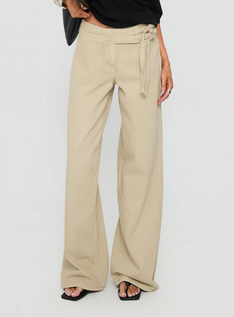 Boxie Mid Rise Wide Leg Jeans Washed Green | Princess Polly US