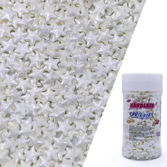 10mm White Sprinkles Edible Stars Cake Decorating Stars Cake Decorations Cupcake Toppers Cookie D... | Amazon (US)