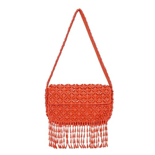 Rani Snap Bead Shoulder Bag (Orange) | Handcrafted Beaded Purse for Women | Elegant Travel-Friendly Small Crossbody Bag | | Amazon (US)