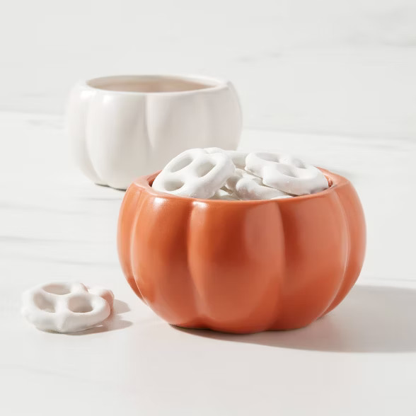 11oz Stoneware Pumpkin Candy Dish Orange - Threshold™ | Target