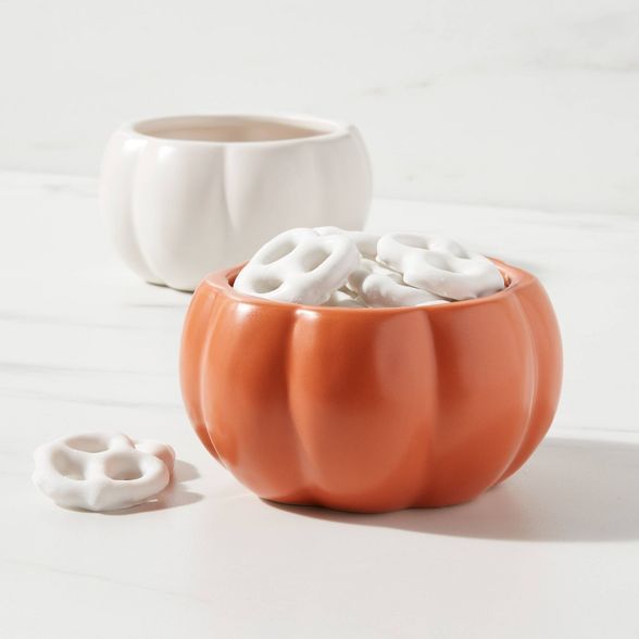 11oz Stoneware Pumpkin Candy Dish Orange - Threshold™ | Target
