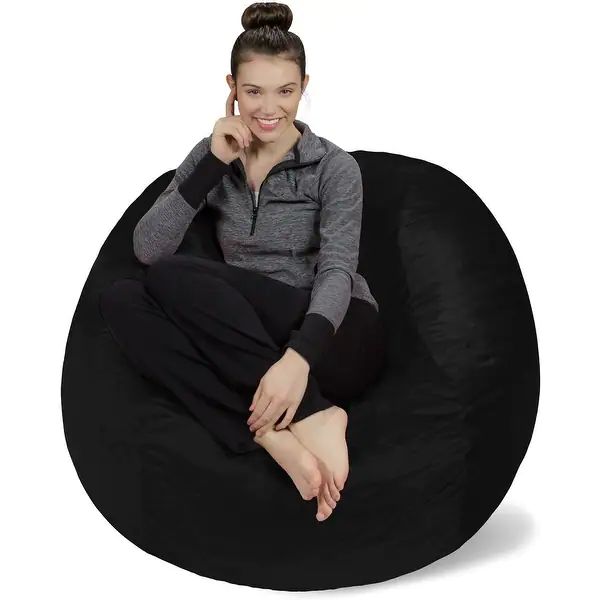 4-foot Bean Bag Chair Large Memory Foam Bean Bag - Overstock - 20616397 | Bed Bath & Beyond