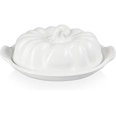 Le Creuset Stoneware Pumpkin Butter Dish, White | Amazon (US)