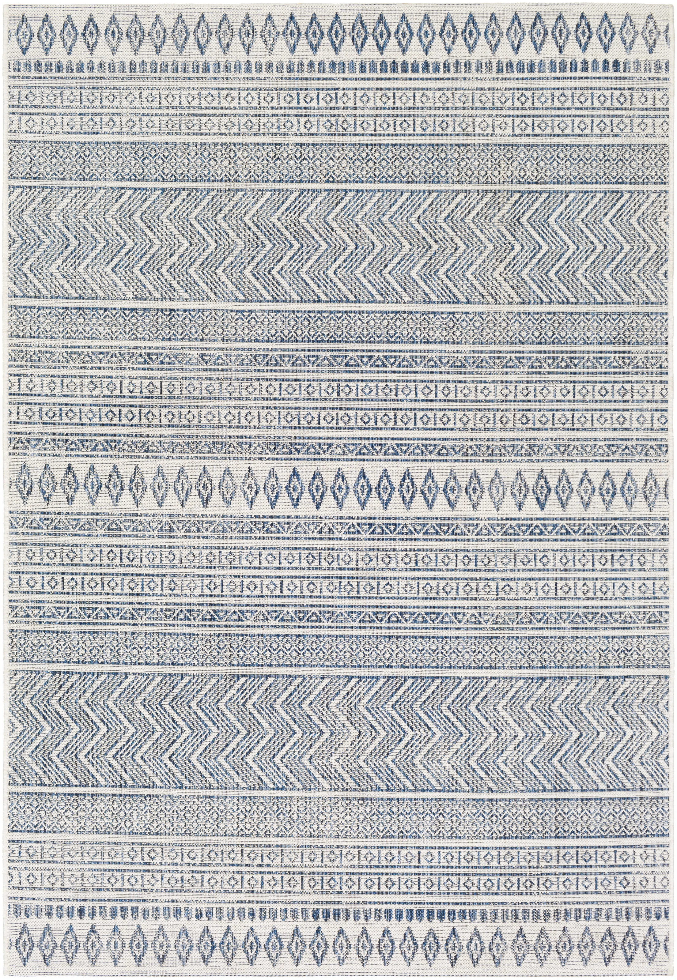 Brennen Indoor / Outdoor Area Rug in Denim/Gray | Wayfair North America