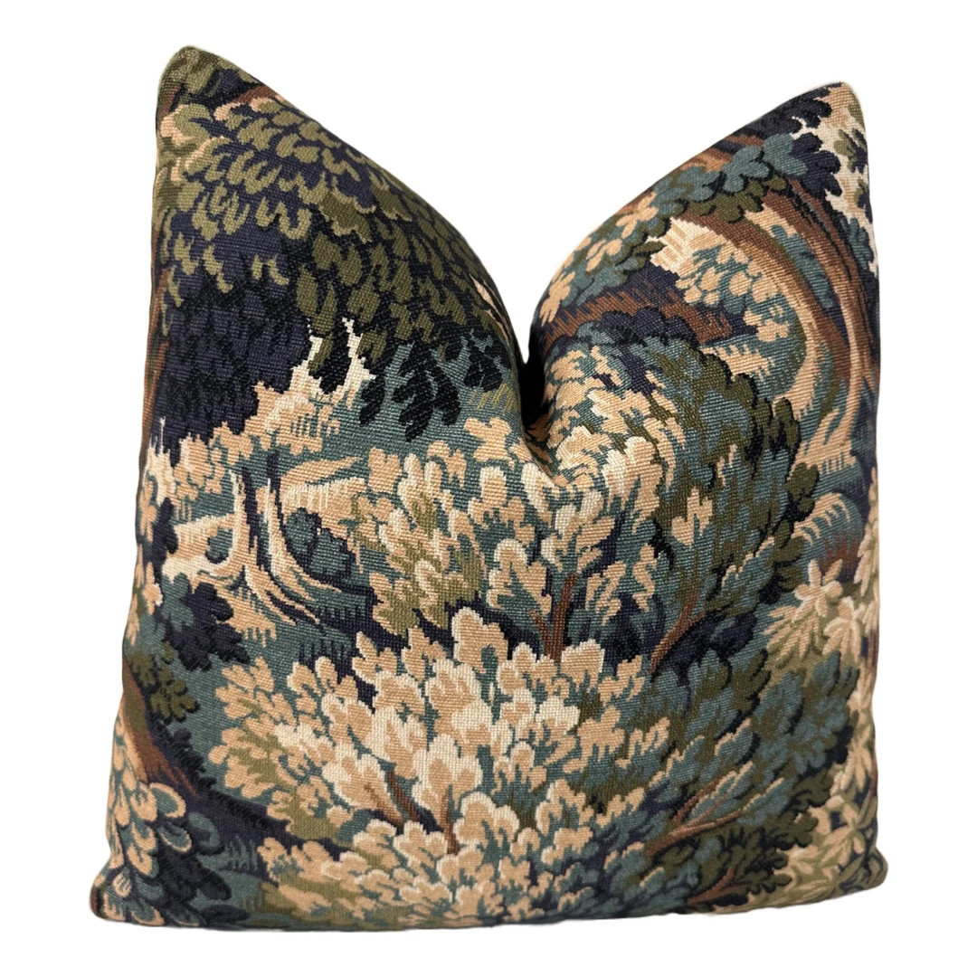 P. Kaufmann - Into the Woods in Forest - Printed Cotton Pillow Cover, / MADE TO ORDER / Custom De... | Etsy (US)