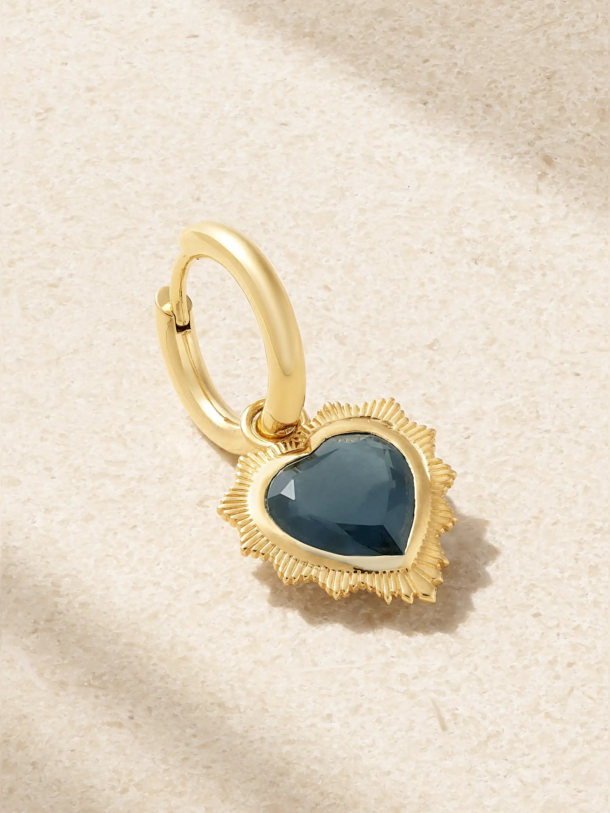 Gemstone Heart 18-karat gold topaz single hoop earring | NET-A-PORTER (US)