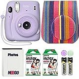 Fujifilm Instax Mini 11 Camera with Case, Fuji Instant Film (20 Sheets) and Photo Album (Lilac Purpl | Amazon (US)