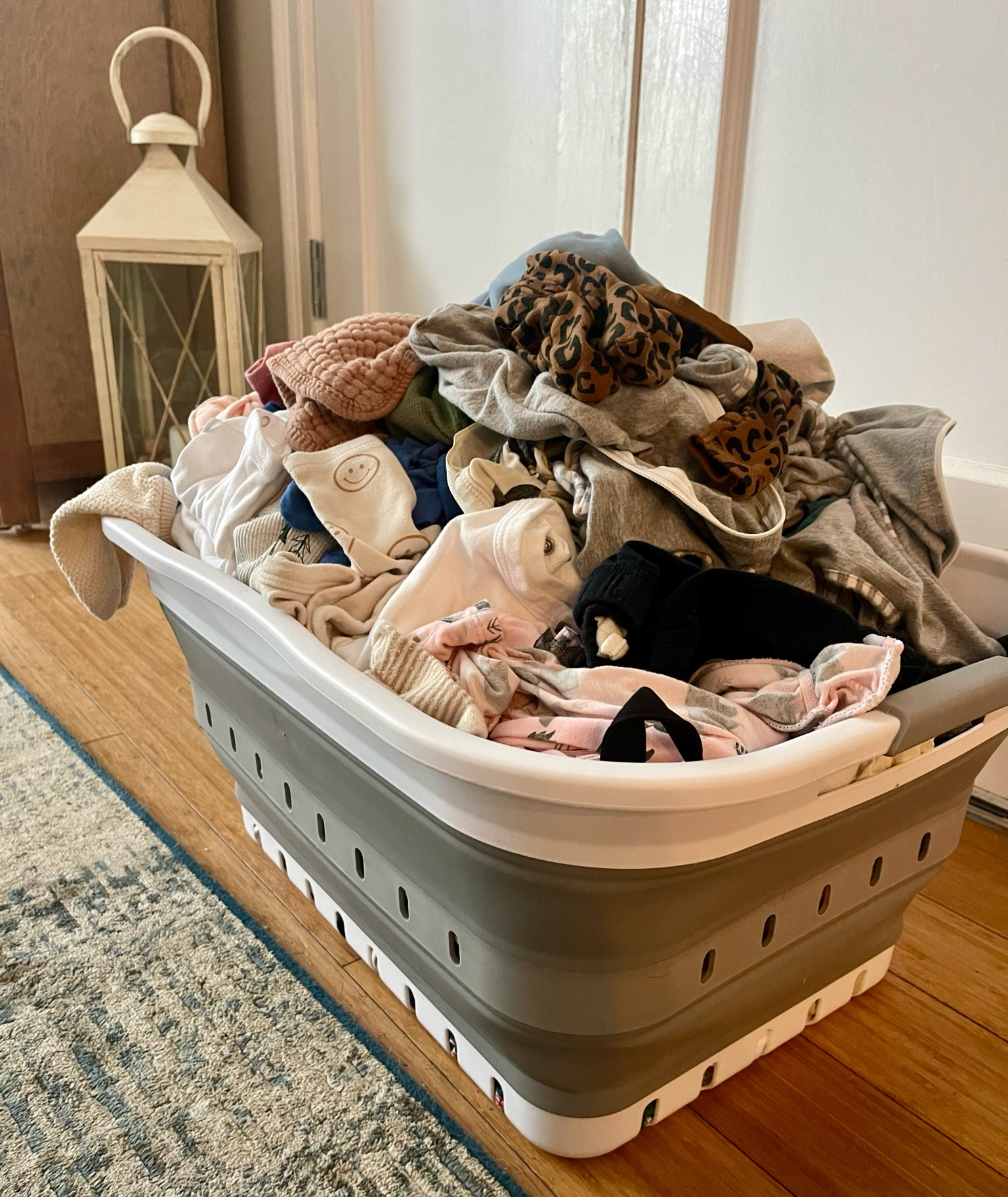Collapsible laundry basket! Great for city living, my husband and I have one & then the twins have one. Makes it easy to keep things somewhat organized in the condo! 

#LTKfamily #LTKfindsunder50 #LTKhome