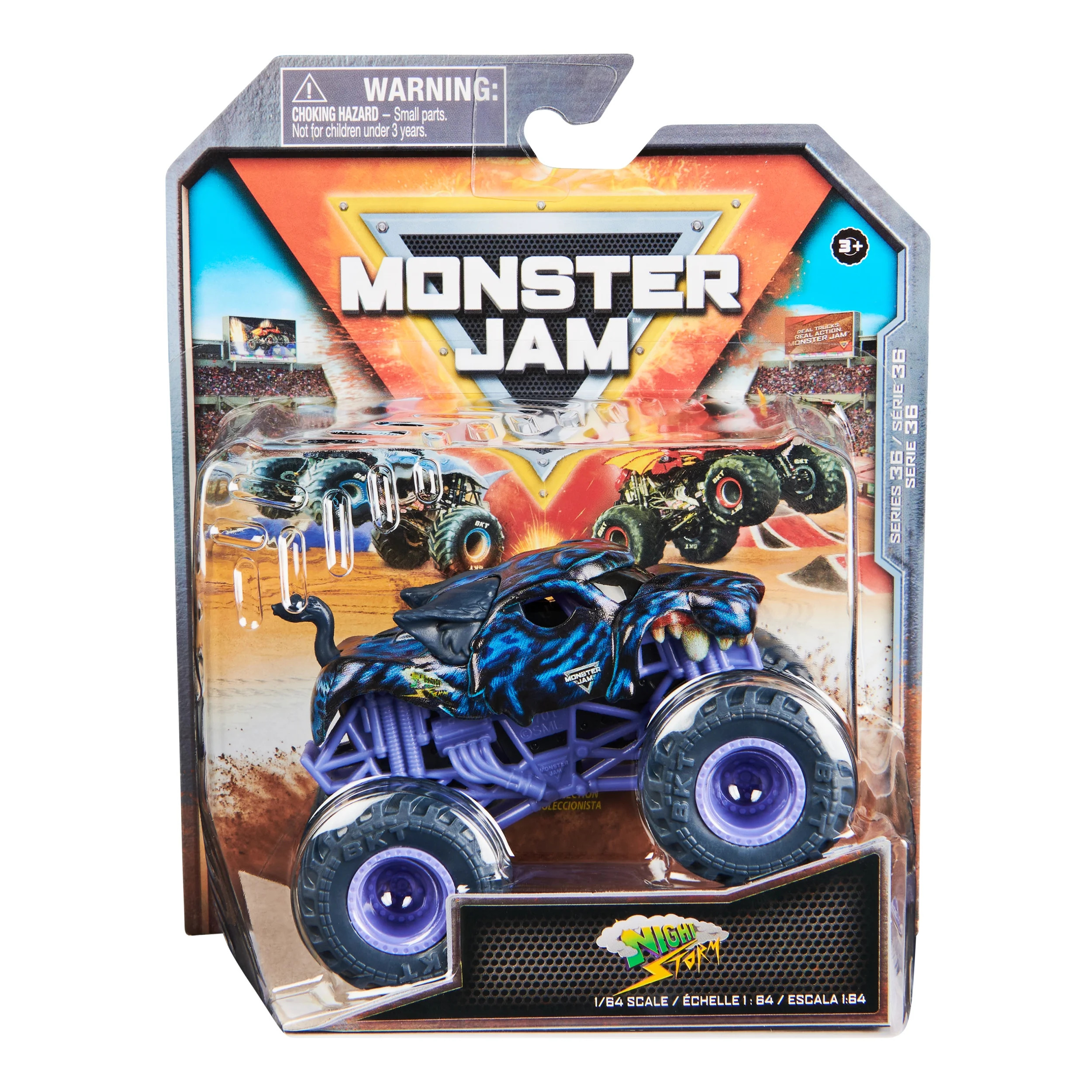 Monster Jam, Official Night Storm Monster Truck, Die-Cast Vehicle, 1:64 Scale, Kids Toys for Boys... | Walmart (US)