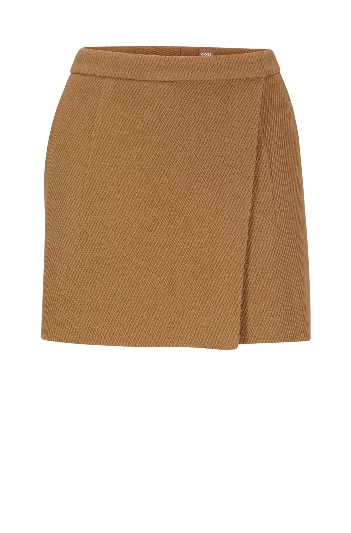 Wrap-front shorts in virgin-wool twill | Hugo Boss NL