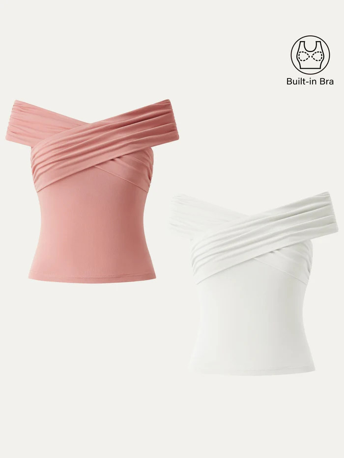 Criss Cross Off Shoulder New Airy Brami Top | OGLmove