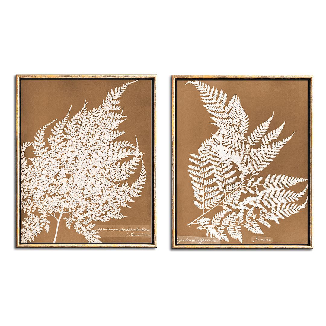 Sepia Fern Botanical Print Set of 2 Digital Download Art - Etsy | Etsy (US)