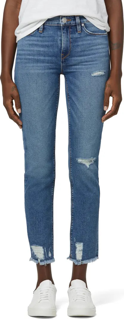 Nico Distressed Crop Straight Leg Jeans | Nordstrom