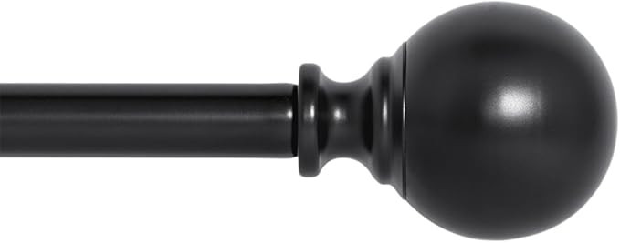 Ivilon Drapery Treatment Window Curtain Rod - Ball Style, 72 to 144 Inch. Color Black | Amazon (US)