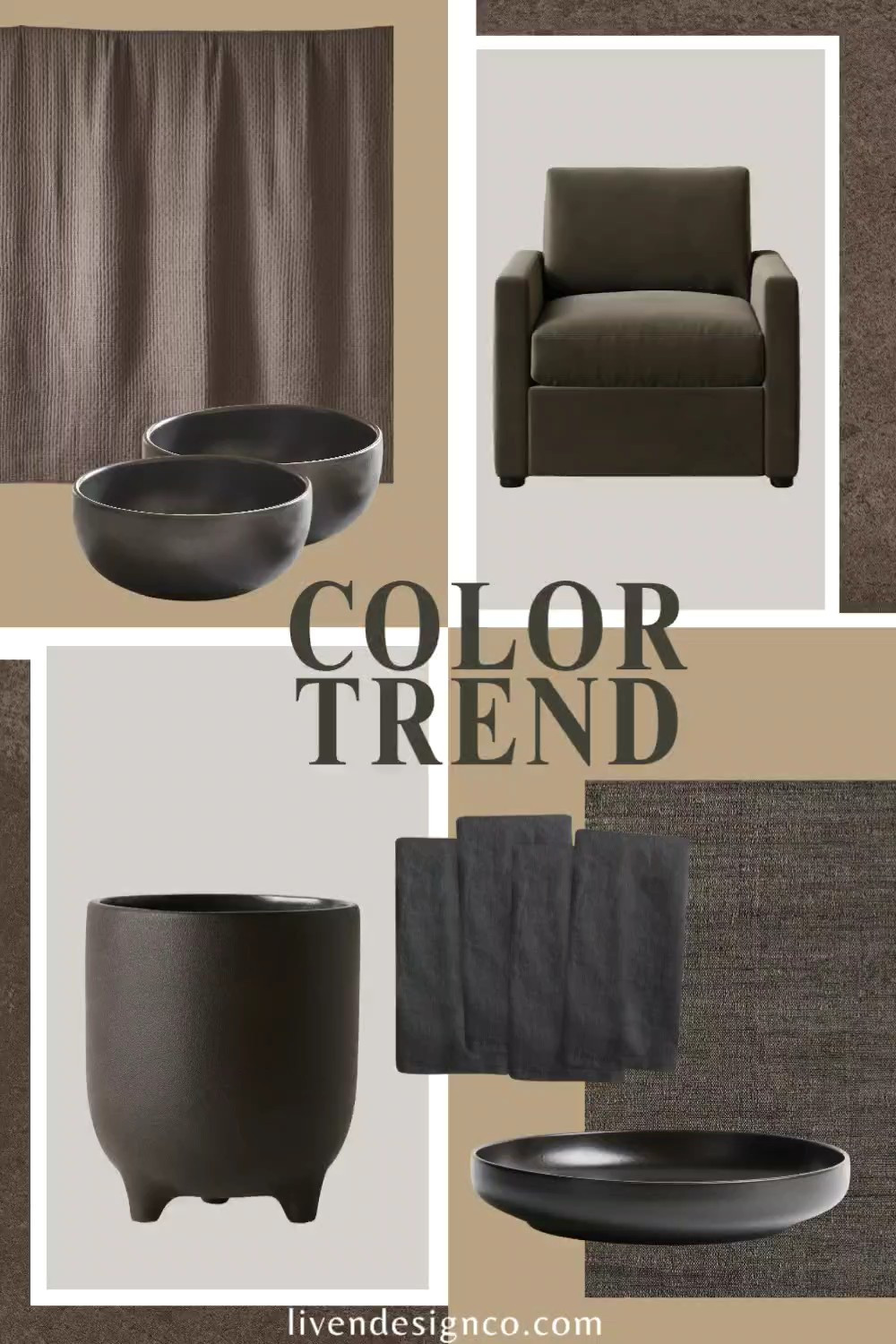 Interior design trends. Color trends. Charcoal gray. Linen  napkins. Dinnerware. Stoneware plates. Armchair. Throw blanket. West Elm. Quince. Serving bowl. Vase. Planter. Home decor. Area rug. Handwoven rug 

#LTKSeasonal #LTKHome #LTKSaleAlert