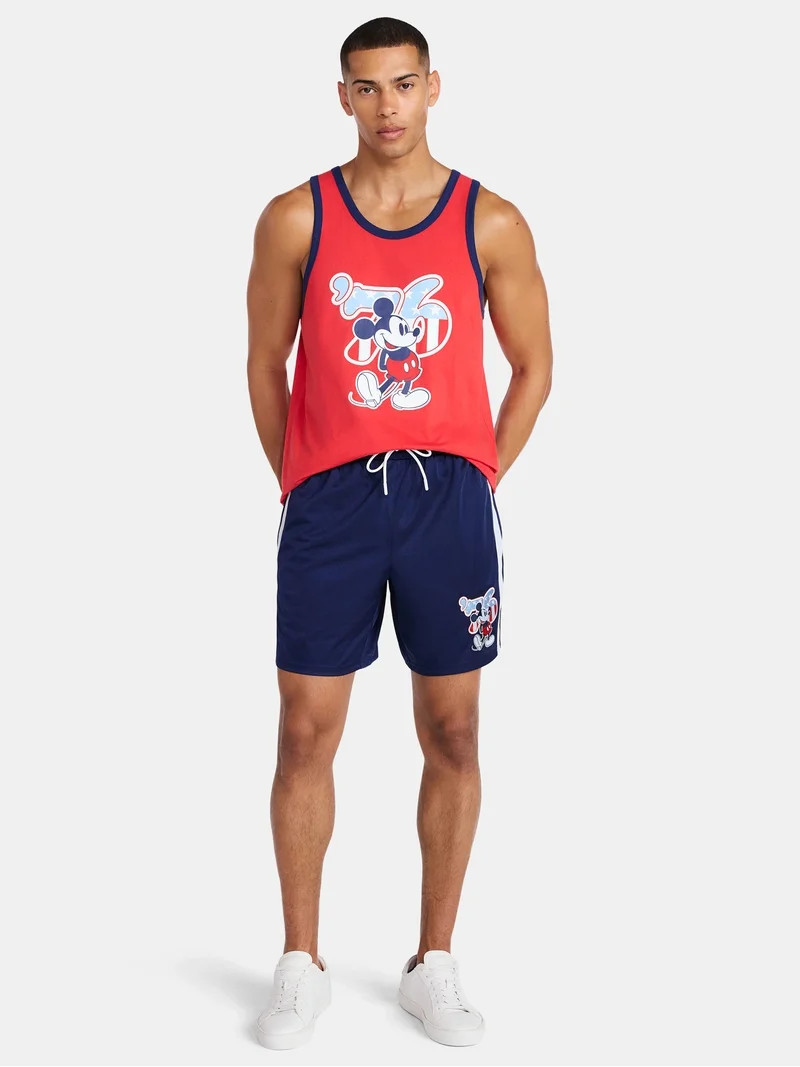 Disney Men's Mickey Mouse Spirit of 76 America 250 Graphic Shorts, 9'' Inseam, Sizes XS-5XL | Walmart (US)