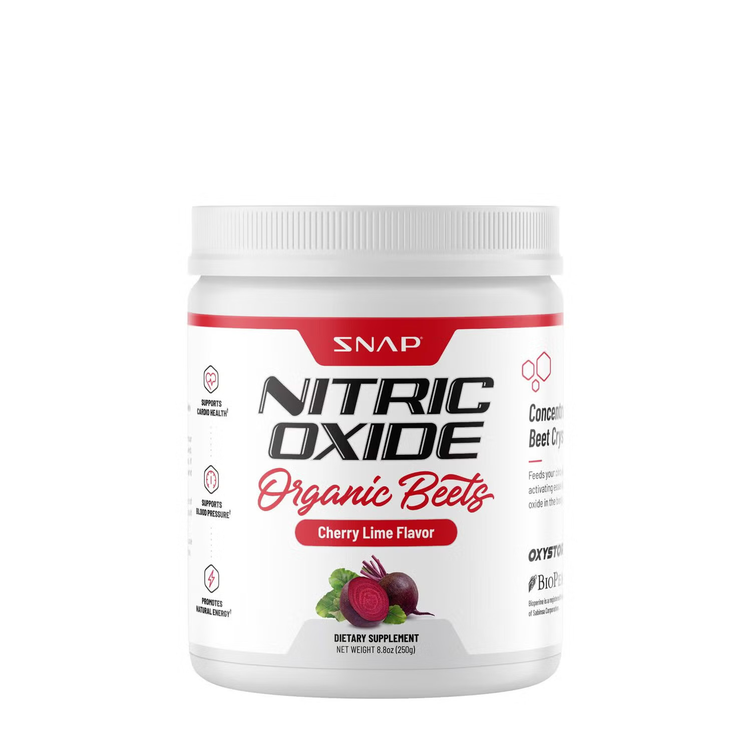 SNAP Supplements Nitric Oxide Organic Beets Vegan - Cherry Lime Vegan - 8.8 Oz. (30 Servings) | GNC