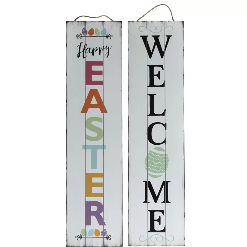 Welcome Easter Reversible Porch Sign | Wayfair North America