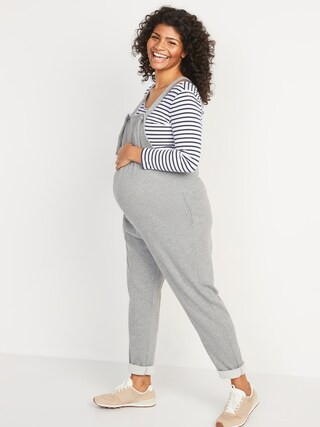 Maternity Knotted-Strap Sweatpant Overalls | Old Navy (US)