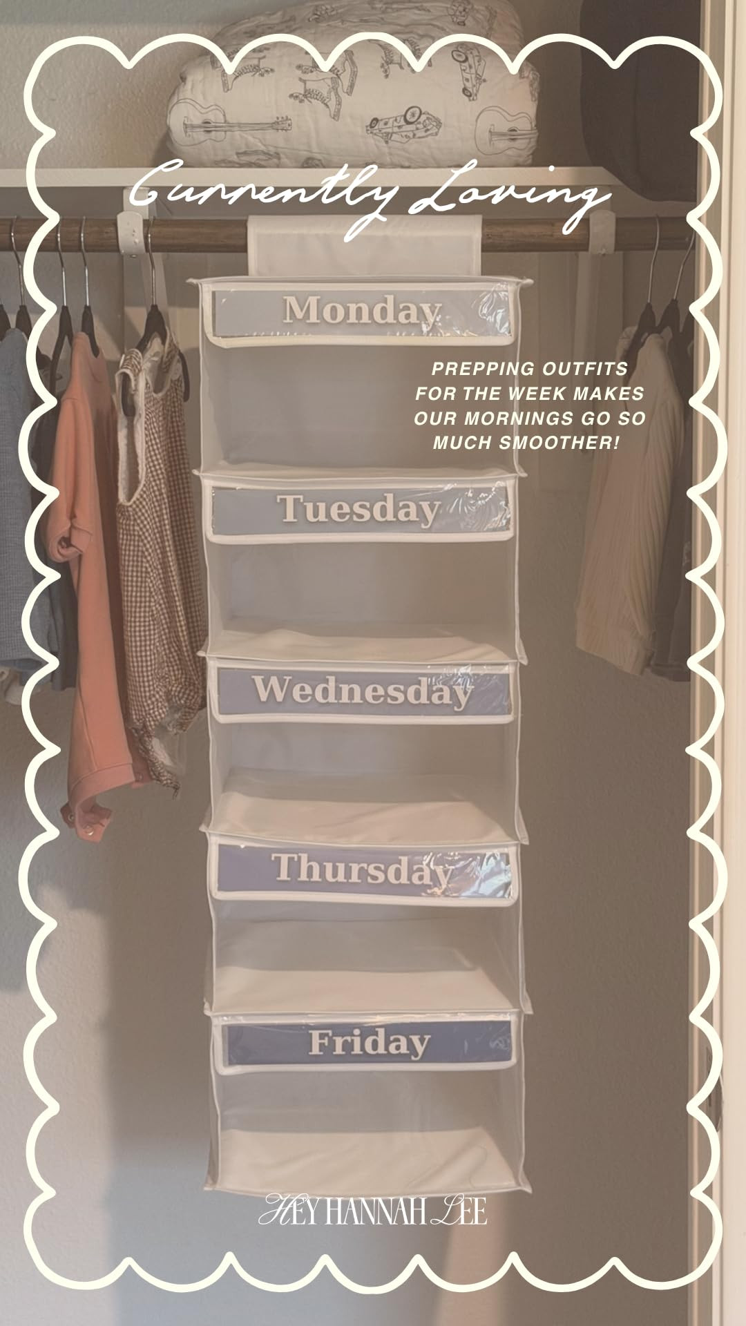 Weekly Clothes Organizer for Kids, Monday-Friday Daily Clothes Organizer and Storage, 5 Shelf Pol... | Amazon (US)