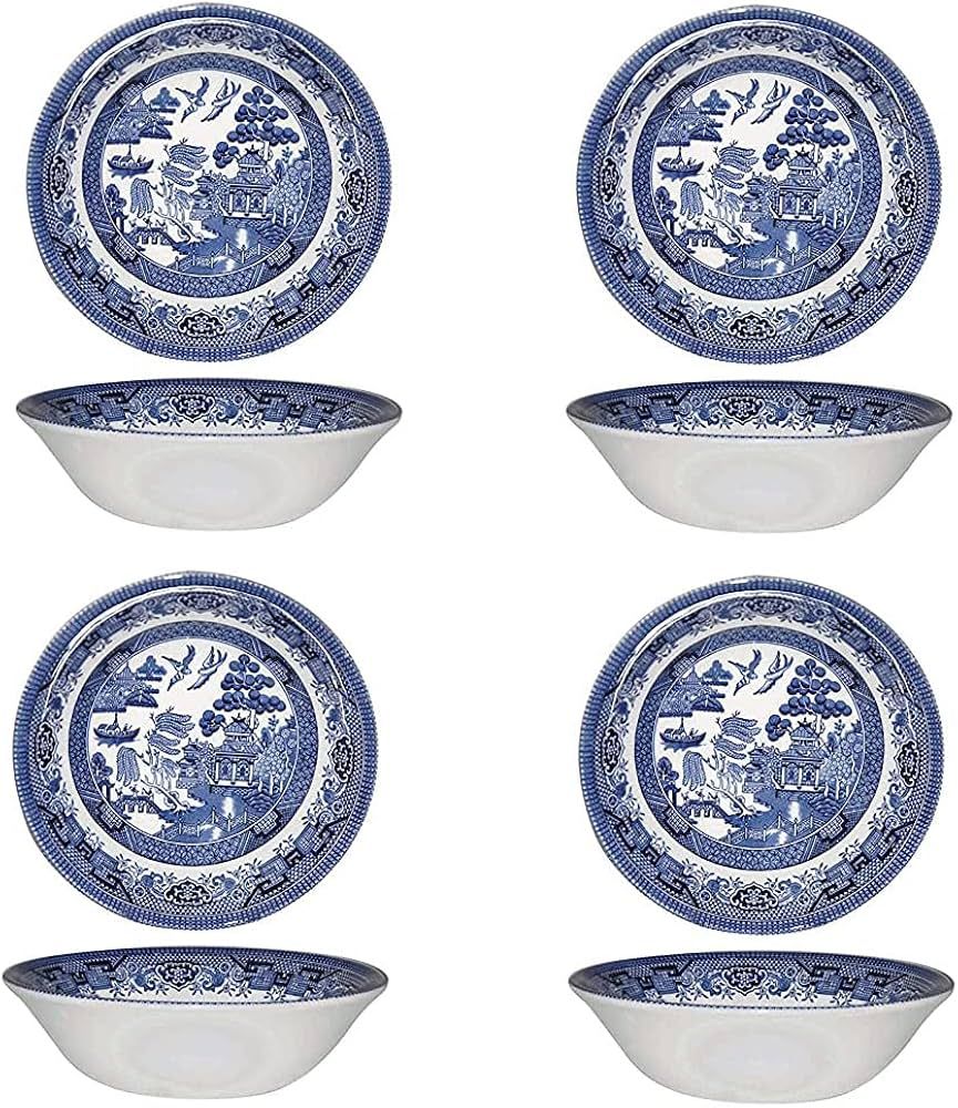 Churchill Blue Willow Oatmeal Bowl 6", Set Of 4, Made In England | Amazon (US)