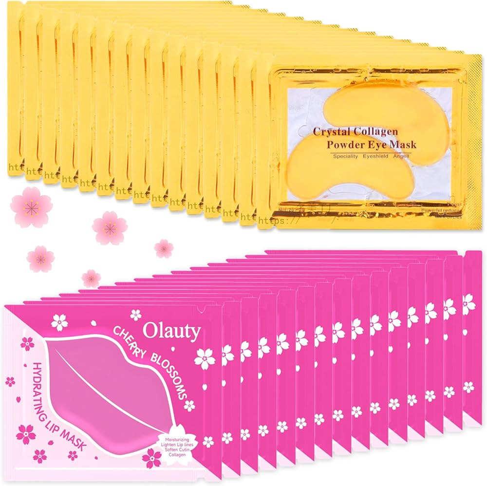 30 Pairs 24K Gold Eye Masks & Lip Masks, Under Eye Patches for Puffy Eyes, Lip Mask Skincare, Sma... | Amazon (US)
