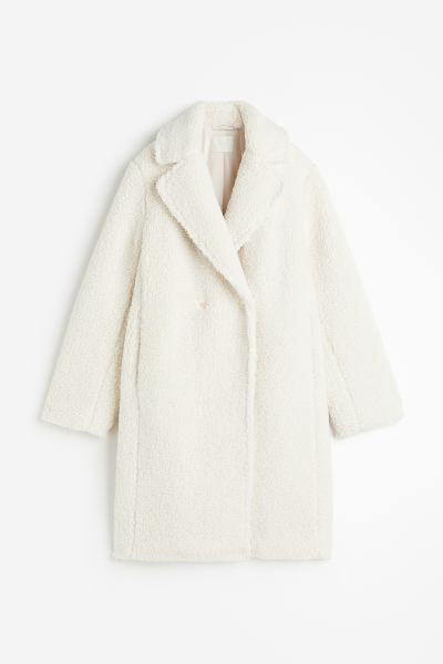 Pile Coat - White - Ladies | H&M US | H&M (US + CA)