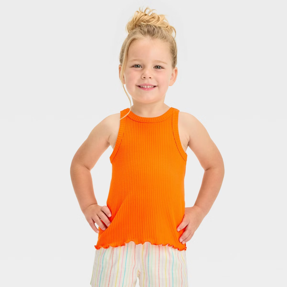 Toddler Girls' Ribbed T-Shirt - Cat & Jack™ Orange 5T | Target