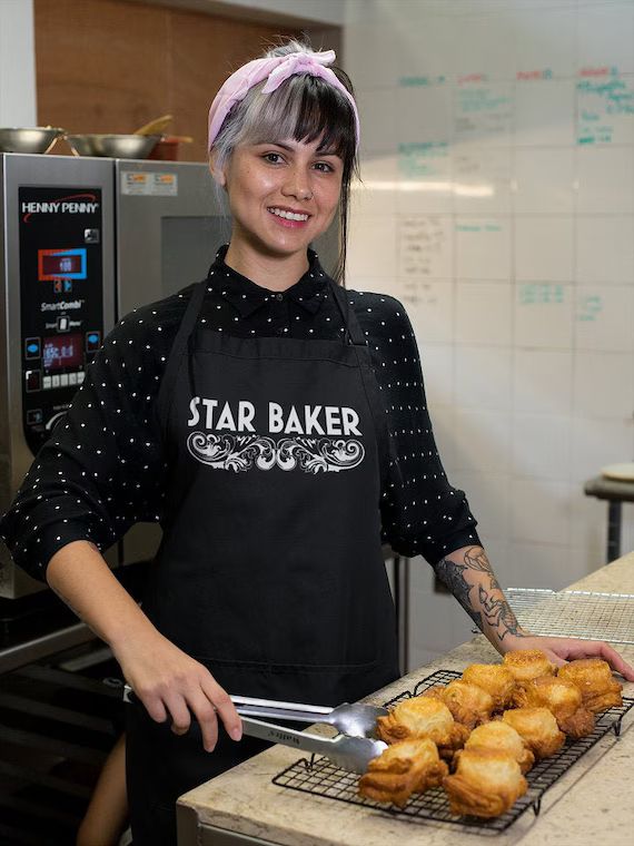 The STAR BAKER Baking Apron - BLACK - gbbo gabo great british american bake off show - cute foodi... | Etsy (US)