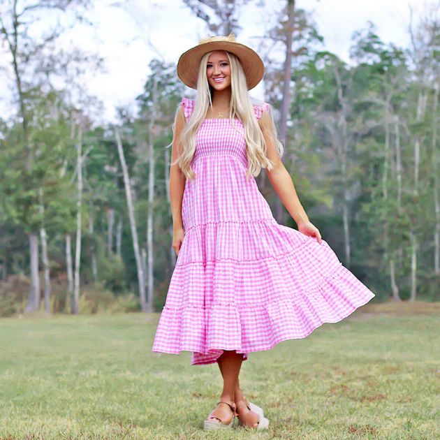 Pink Gingham Willow Mom Dress | Classic Whimsy