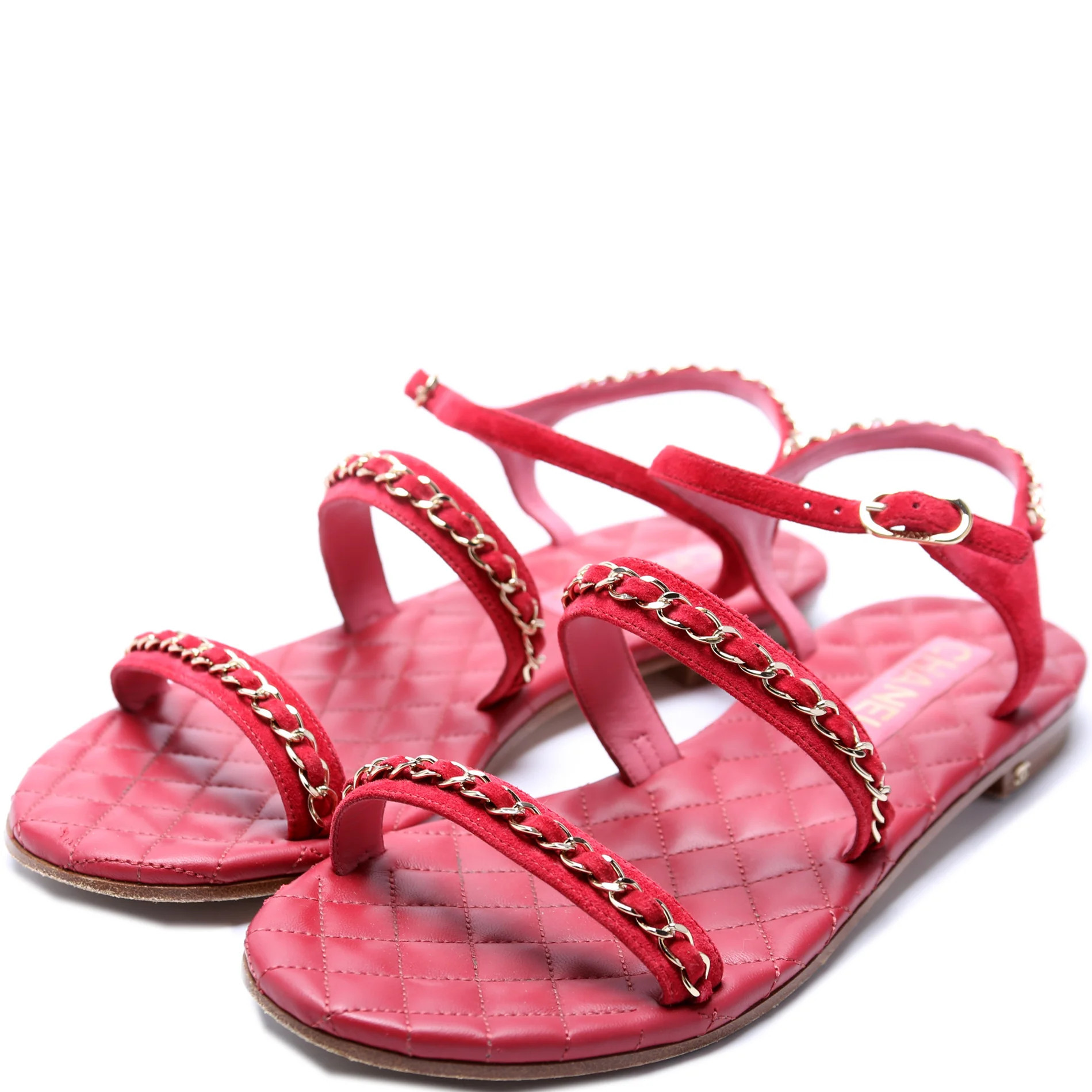 Chain Flat Sandals Size 40 | Keeks Designer Handbags