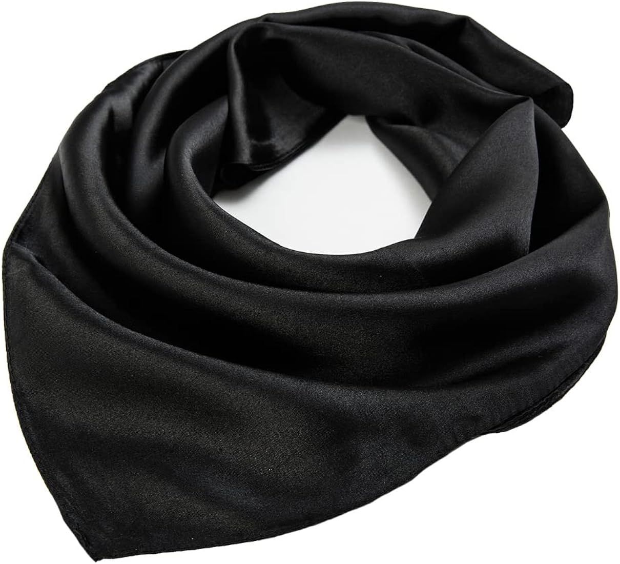 NaSoPerfect Silk Like Scarf Square Handkerchief Satin Ribbon Neck Scarfs for Women 21''x21'' | Amazon (US)
