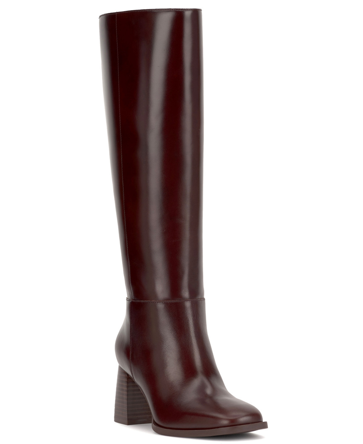 I.n.c. International Concepts Women's Elani Knee Square Toe Tall Boots, Macy's Exclusive - Rich Mahogany Leather | Macy's