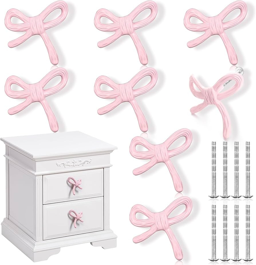 Bow Drawer Knobs Matel Bow Dresser Knobs Vintage Handles for Dresser Handles for Home Bedroom Kit... | Amazon (US)