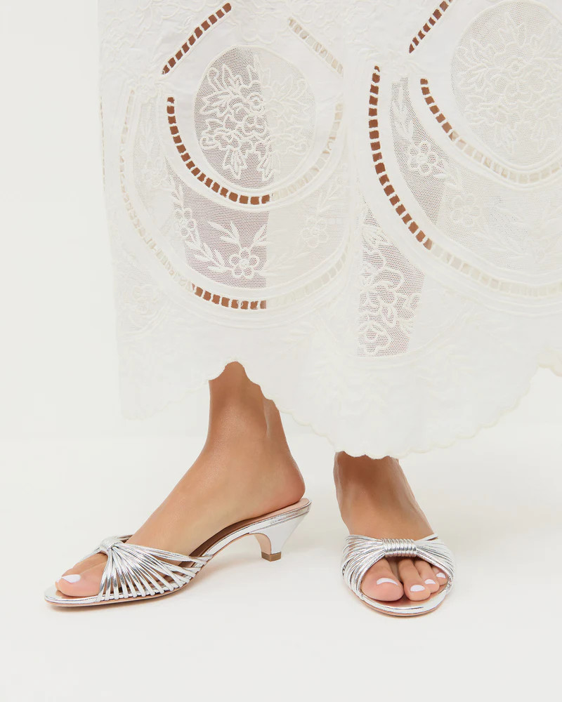 Dixie Silver Leather Kitten Heel | Loeffler Randall
