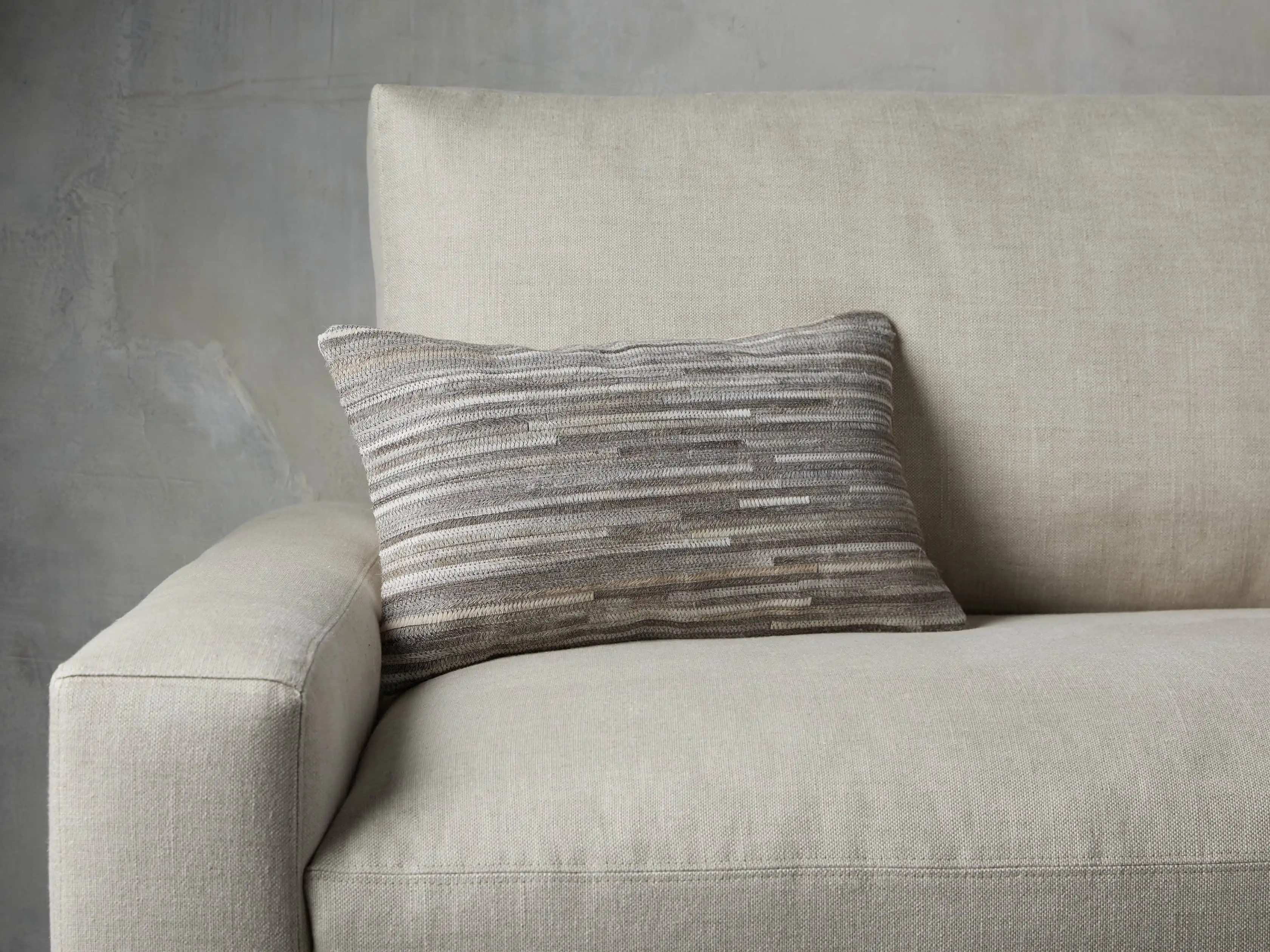 Stripe Hide Lumbar Pillow | Arhaus