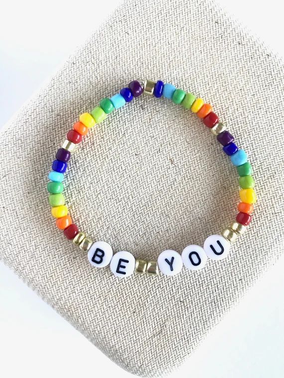 Be You  rainbow bracelet LGBTQ bracelet she her them | Etsy | Etsy (US)