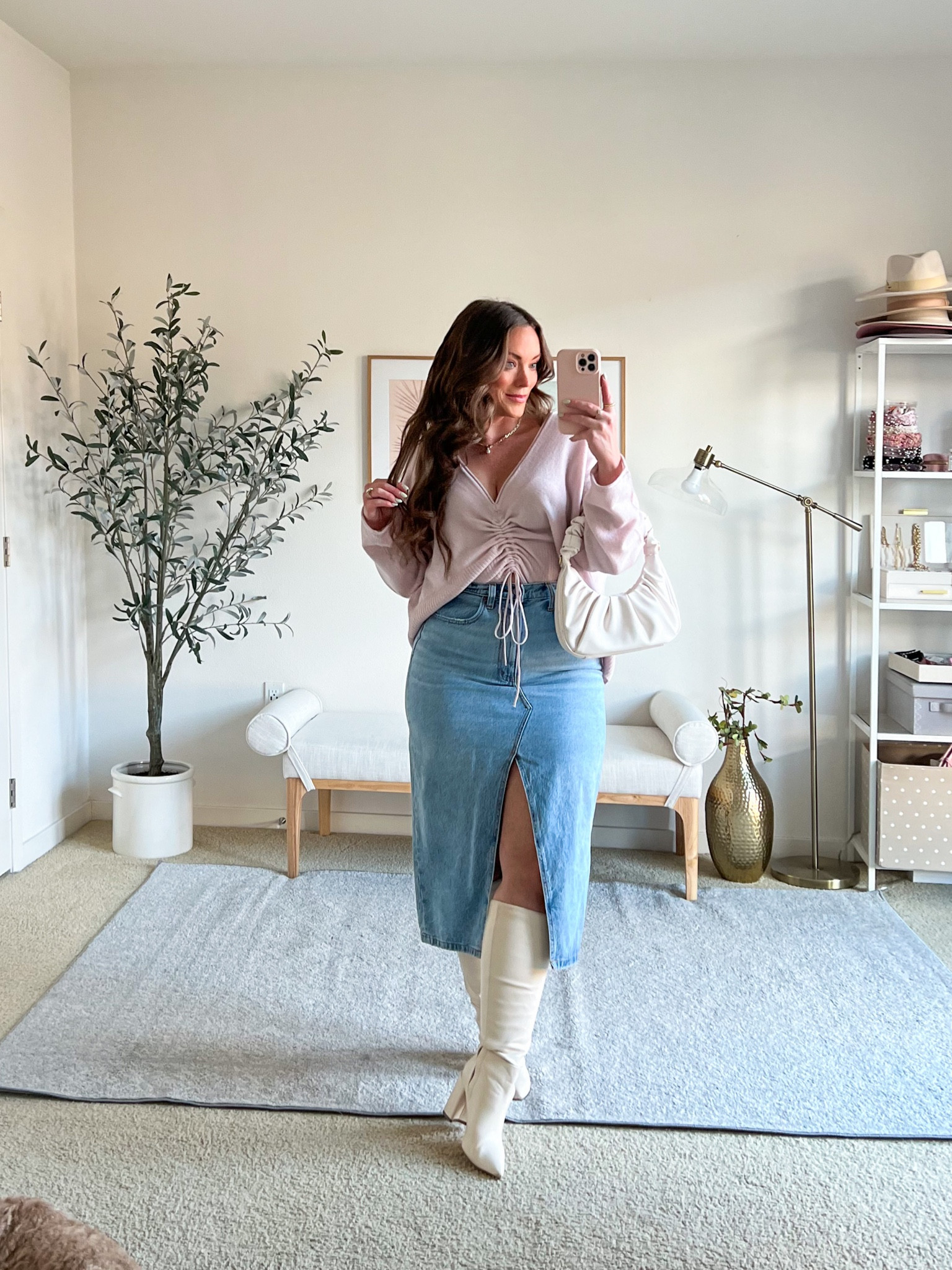 Love this cute ruched cashmere sweater and this denim midi skirt!

Sweater m/l, skirt I sized up to a 30/10


#LTKSeasonal #LTKmidsize #LTKSpringSale