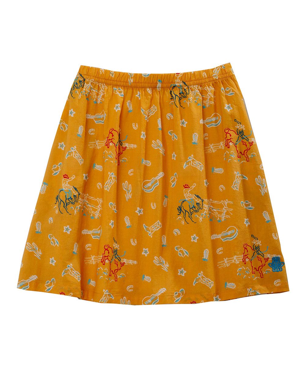 Tin Haul Women's Casual Skirts YELLOW - Yellow Floral All About the West Pleated Skirt - Women | Zulily