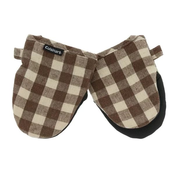 Cuisinart Buffalo Check Mini Oven Mitts, 2 Pieces, Brown & Ivory Plaid | Walmart (US)