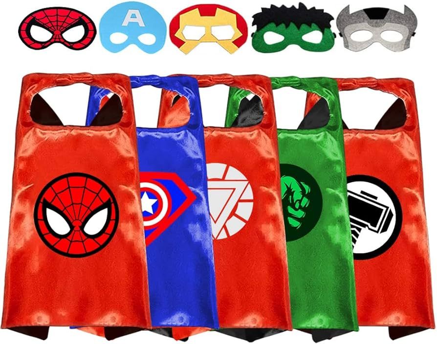 VOSOE Superhero Capes and Masks Cosplay Costumes Birthday Party Christmas Halloween Dress up Gift... | Amazon (US)
