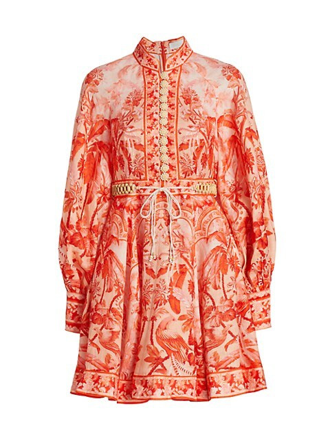 Zimmermann Lyre Printed Minidress | Saks Fifth Avenue