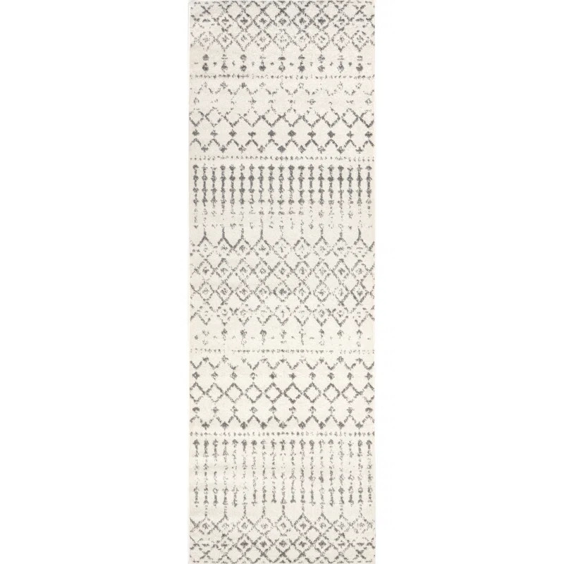 Giannini Geometric Moroccan Area Rug in Gray/ Off White | Wayfair North America