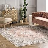nuLOOM Ren Machine Washable Vintage Floral Area Rug, 5' x 8', Peach | Amazon (US)