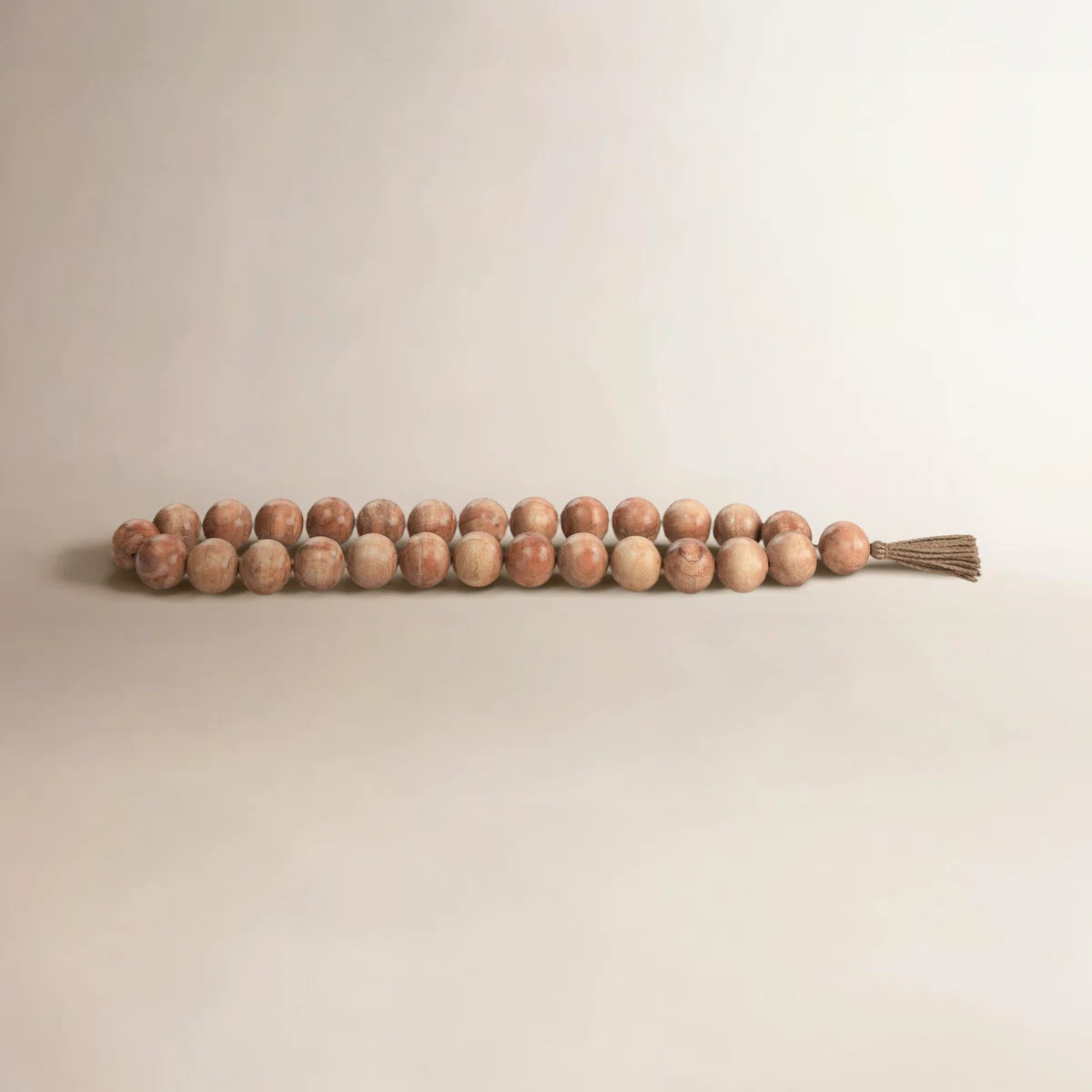Handmade Mango Wood & Jute Decorative Beads with Woven Tassel Rustic Boho Accent for Modern Home ... | Wayfair North America